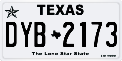 TX license plate DYB2173