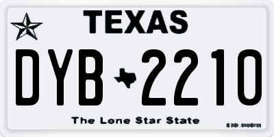 TX license plate DYB2210