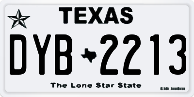 TX license plate DYB2213