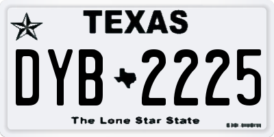 TX license plate DYB2225