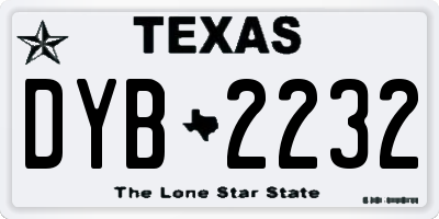 TX license plate DYB2232