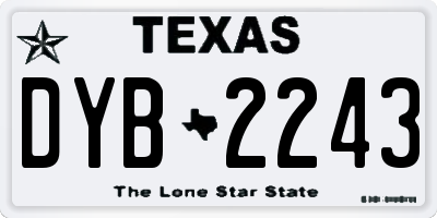TX license plate DYB2243