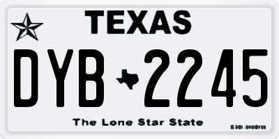 TX license plate DYB2245