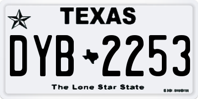 TX license plate DYB2253