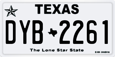TX license plate DYB2261