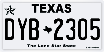 TX license plate DYB2305