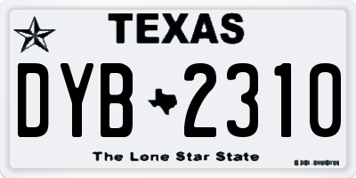 TX license plate DYB2310
