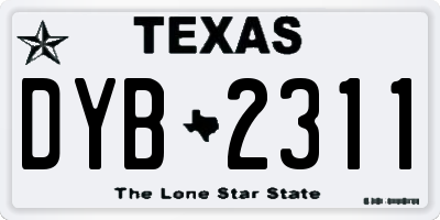TX license plate DYB2311