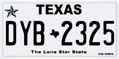 TX license plate DYB2325