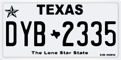 TX license plate DYB2335