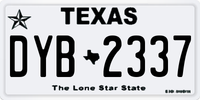 TX license plate DYB2337