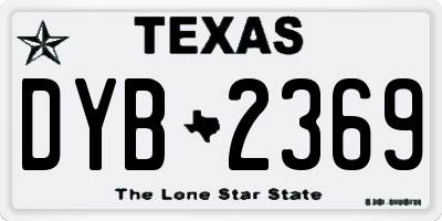 TX license plate DYB2369