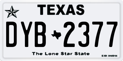 TX license plate DYB2377