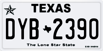 TX license plate DYB2390