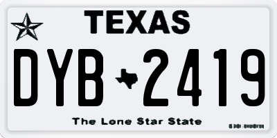 TX license plate DYB2419
