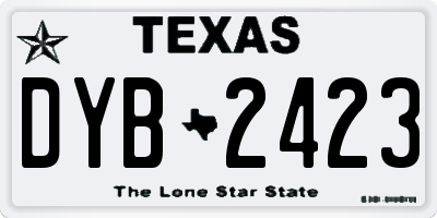 TX license plate DYB2423