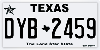 TX license plate DYB2459