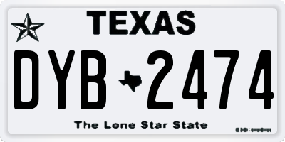 TX license plate DYB2474