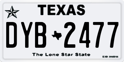 TX license plate DYB2477