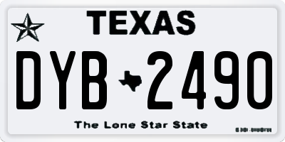 TX license plate DYB2490