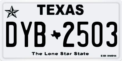 TX license plate DYB2503