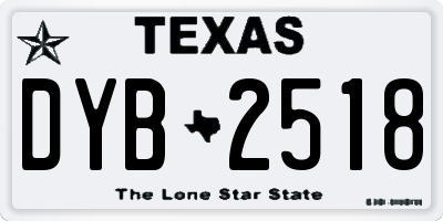 TX license plate DYB2518