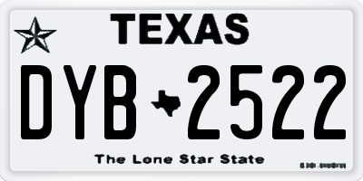 TX license plate DYB2522