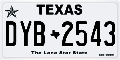 TX license plate DYB2543