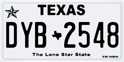 TX license plate DYB2548
