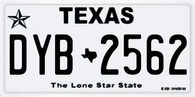 TX license plate DYB2562