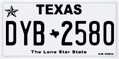 TX license plate DYB2580