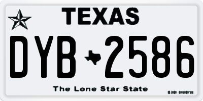 TX license plate DYB2586