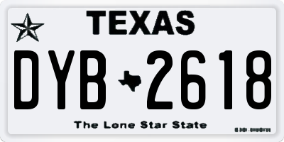 TX license plate DYB2618