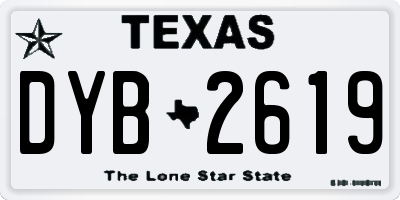 TX license plate DYB2619