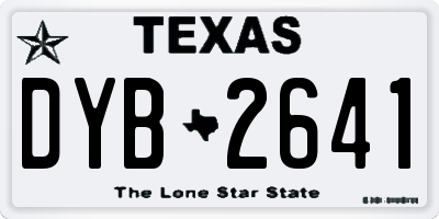 TX license plate DYB2641