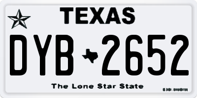 TX license plate DYB2652