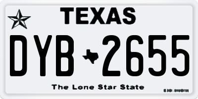 TX license plate DYB2655