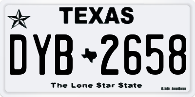 TX license plate DYB2658