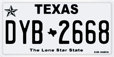 TX license plate DYB2668