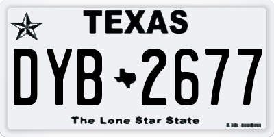 TX license plate DYB2677