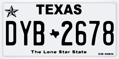 TX license plate DYB2678