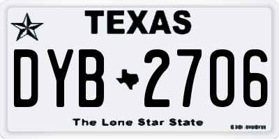 TX license plate DYB2706