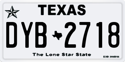 TX license plate DYB2718
