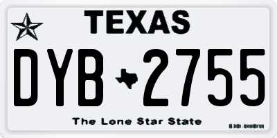 TX license plate DYB2755