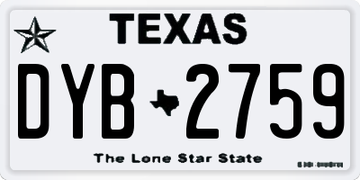 TX license plate DYB2759