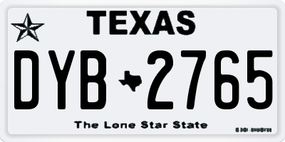 TX license plate DYB2765
