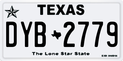 TX license plate DYB2779
