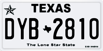 TX license plate DYB2810
