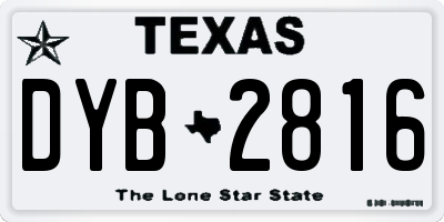 TX license plate DYB2816