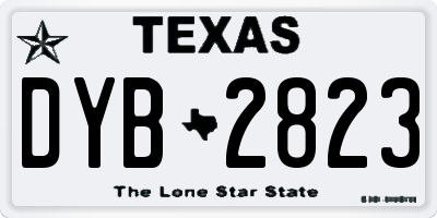 TX license plate DYB2823